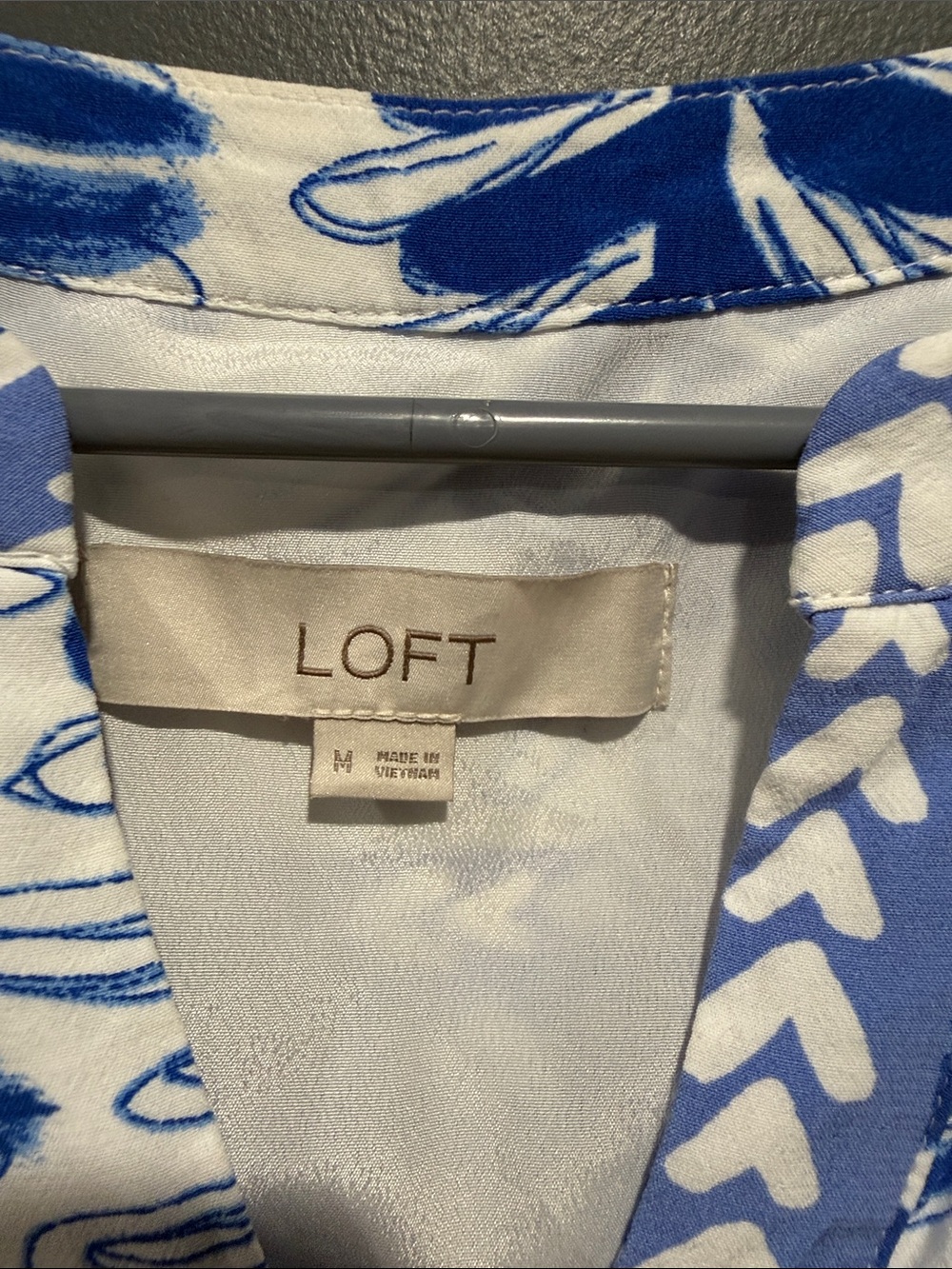 LOFT Blue & White Summer Tie-Waist Dress - Picture 2 of 9
